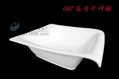 8.5"9.5"10.5"正方碗 沙拉碗 拌菜碗 酒店瓷批發(fā) 飯店瓷盤(pán)菜碗